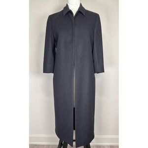 Anne Klein Womens Black Wool Blend Long Jacket